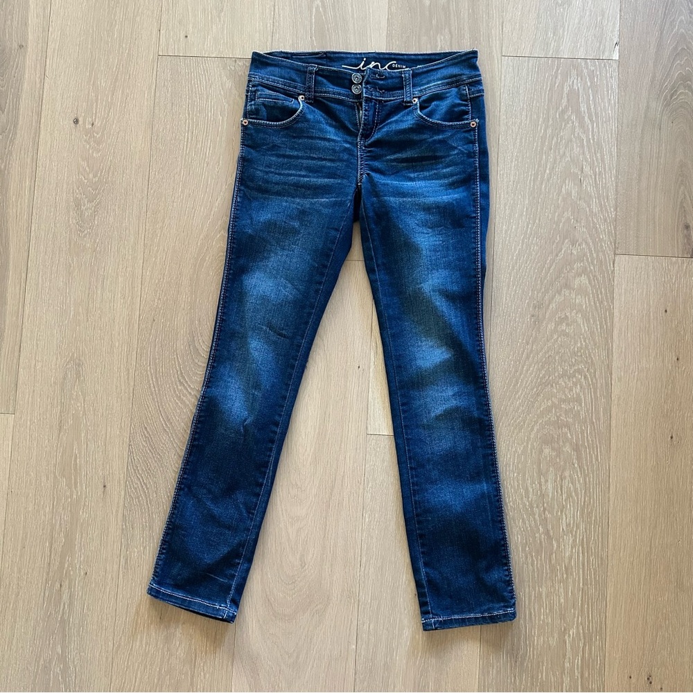 INC International Concepts Dark Blue Straight Leg petite Jeans size 2P